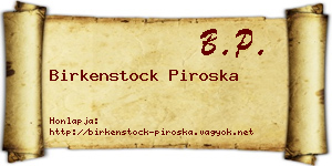 Birkenstock Piroska névjegykártya